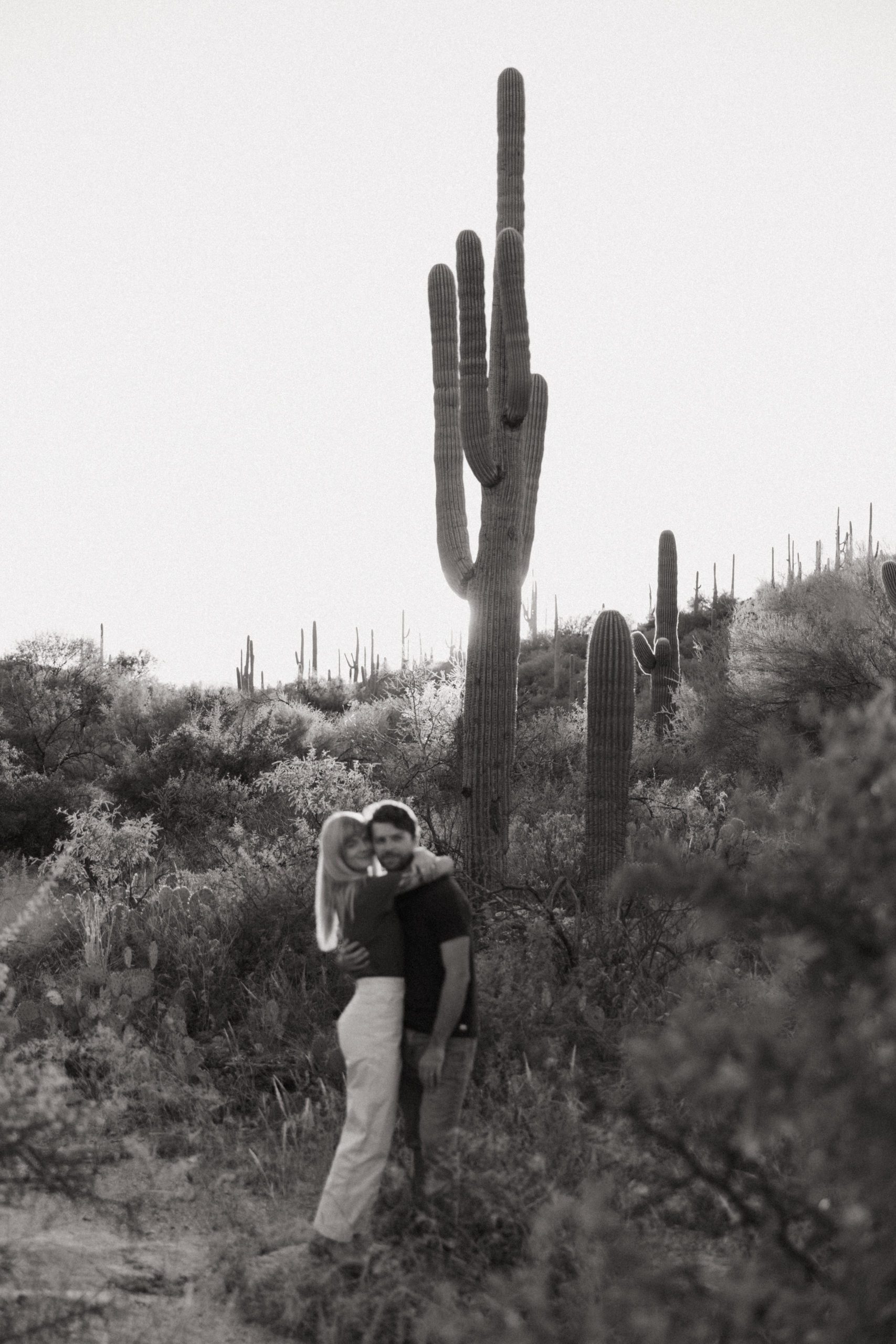 couple by a cactus