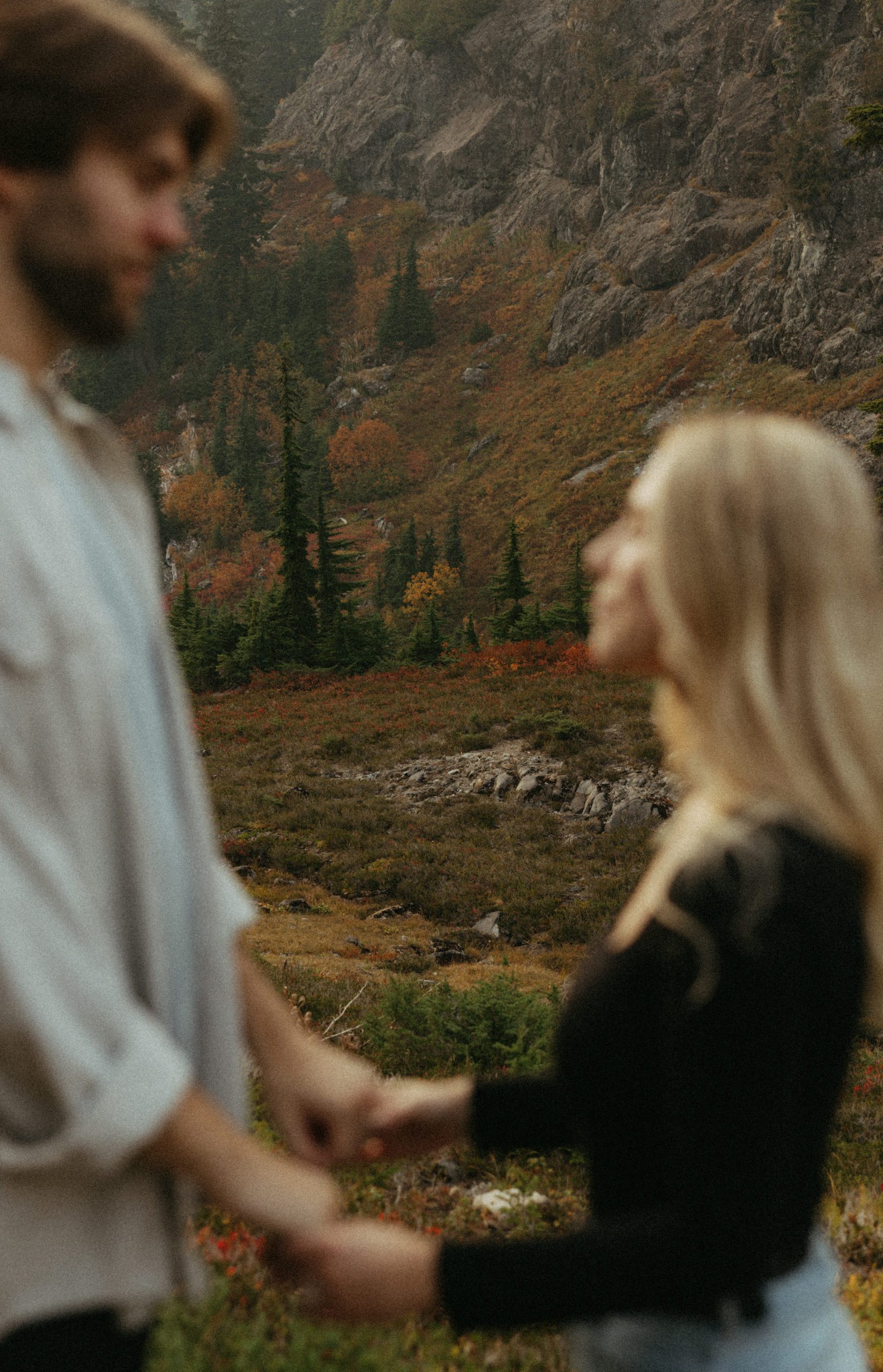 Couple in the north cascade mountains 