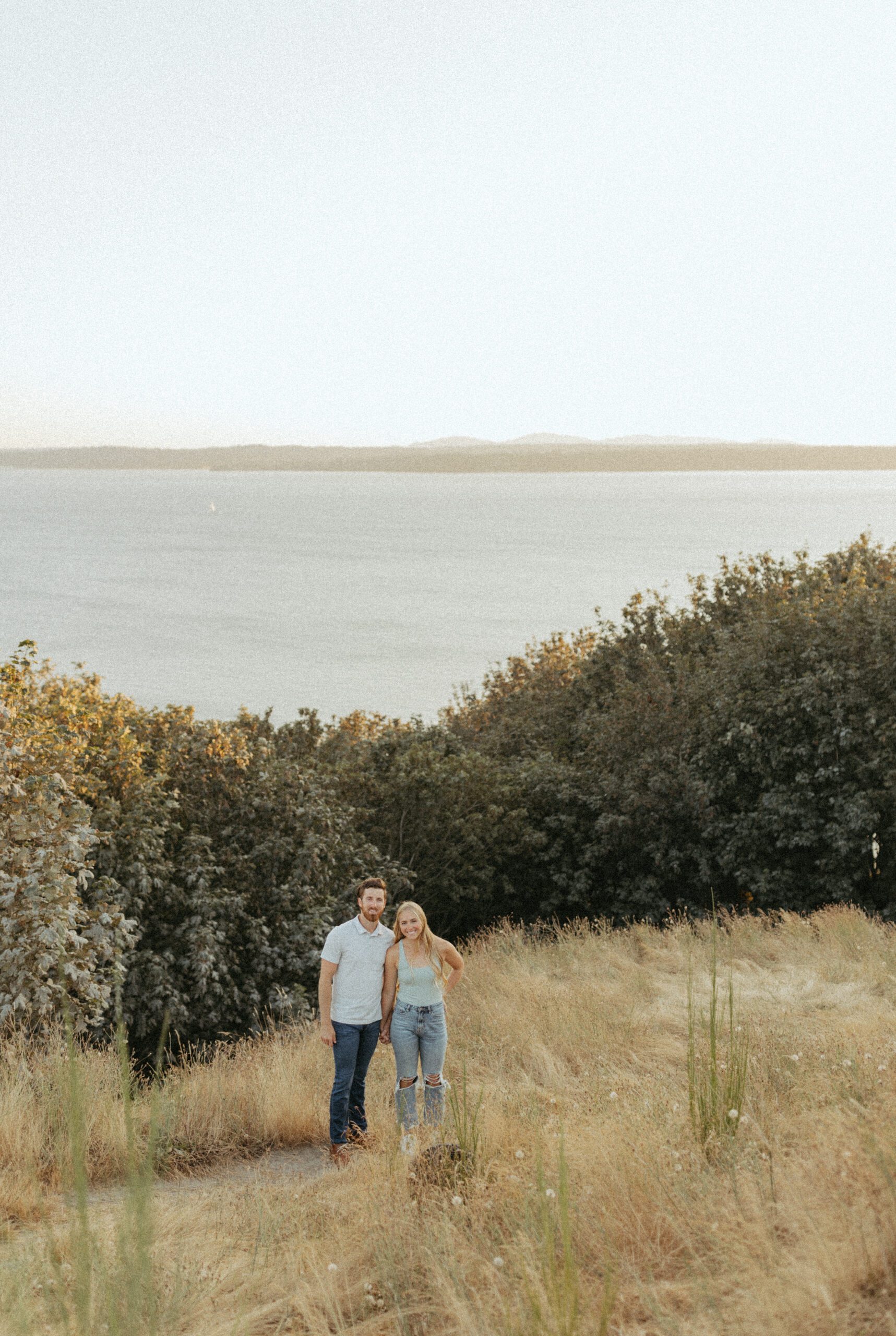 couple smiling on bluff